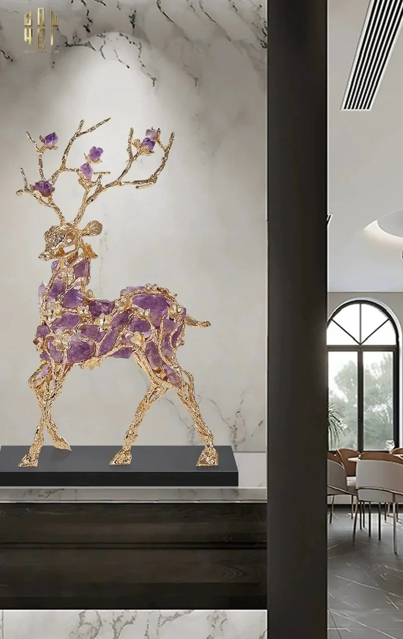 Home Couture - Tượng Hươu Sừng Đá Quý Sentinel Prime Jewelry Elk - H44-CẬU HAI HOME DECOR