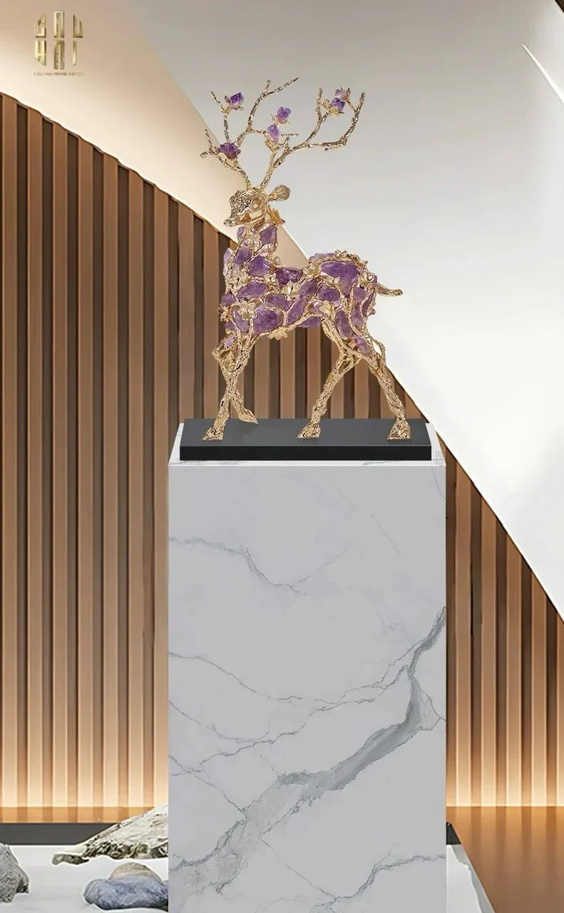 Home Couture - Tượng Hươu Sừng Đá Quý Sentinel Prime Jewelry Elk - H44-CẬU HAI HOME DECOR