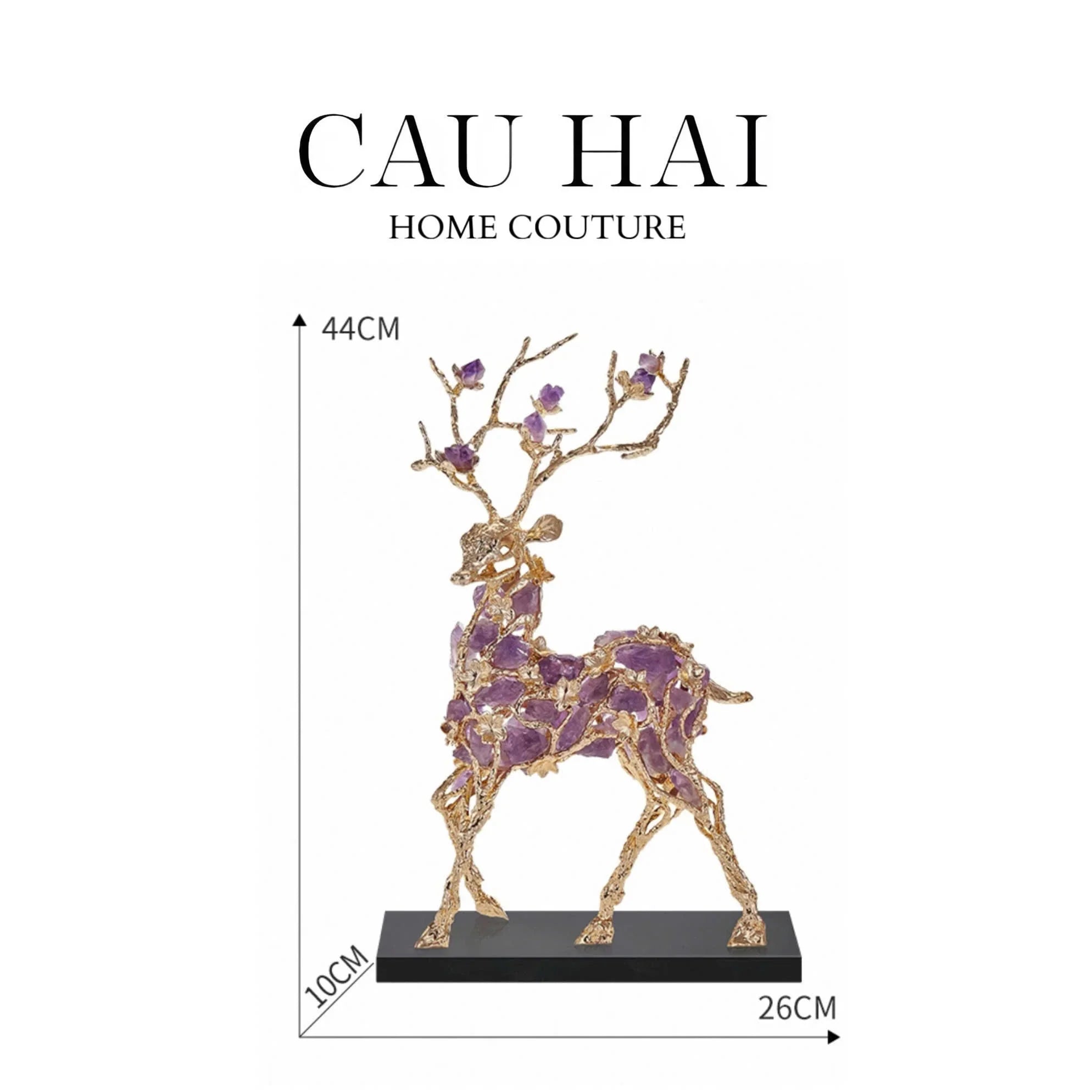 Home Couture - Tượng Hươu Sừng Đá Quý Sentinel Prime Jewelry Elk - H44-CẬU HAI HOME DECOR
