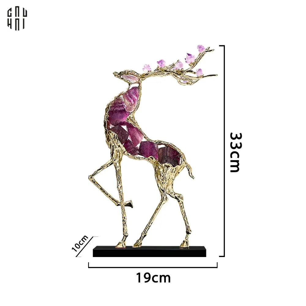 HOME COUTURE - TƯỢNG HƯƠU ĐỒNG ĐÁ QUÝ STANDING GODDESS ELK SS25-CẬU HAI HOME DECOR
