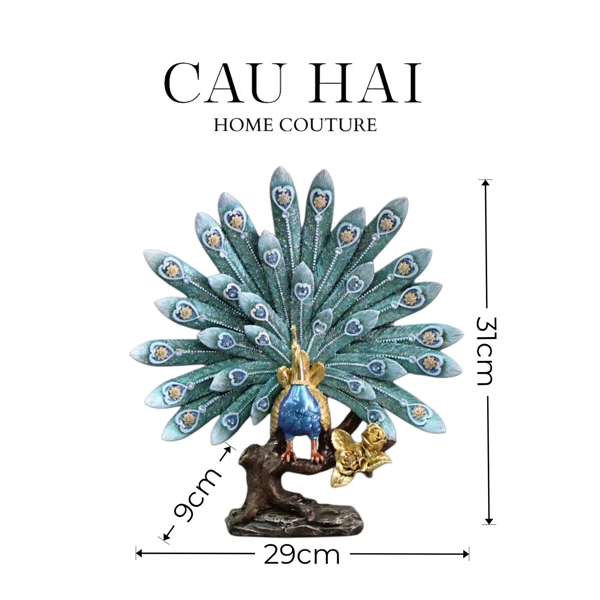 HOME COUTURE - TƯỢNG KHỔNG TƯỚC ROYAL PLUMAGE - EMPRESS FAN-CẬU HAI HOME DECOR