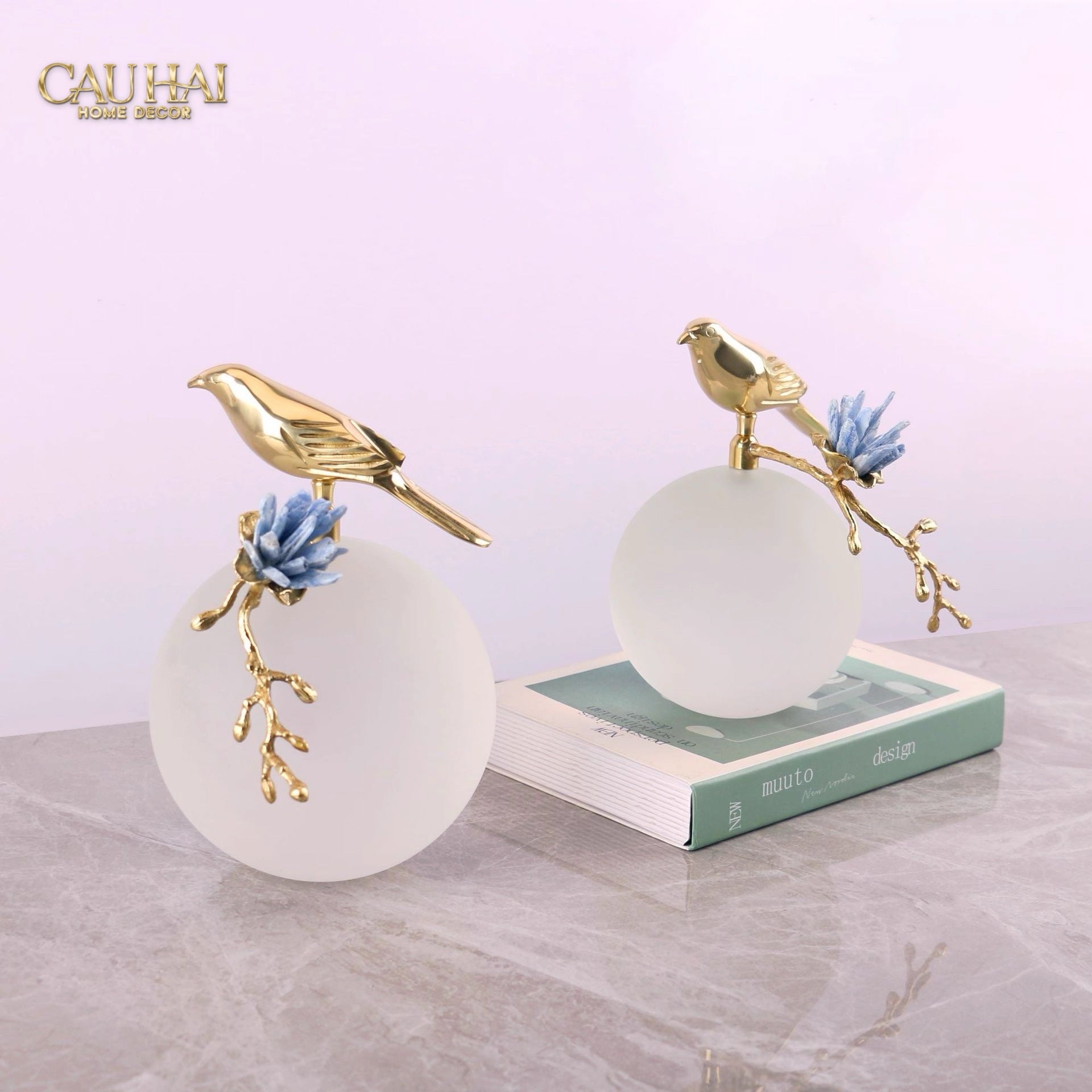 HOME COUTURE - TƯỢNG QUẢ CẦU PHA LÊ JEWELRY DYNASTY BIRD-CẬU HAI HOME DECOR