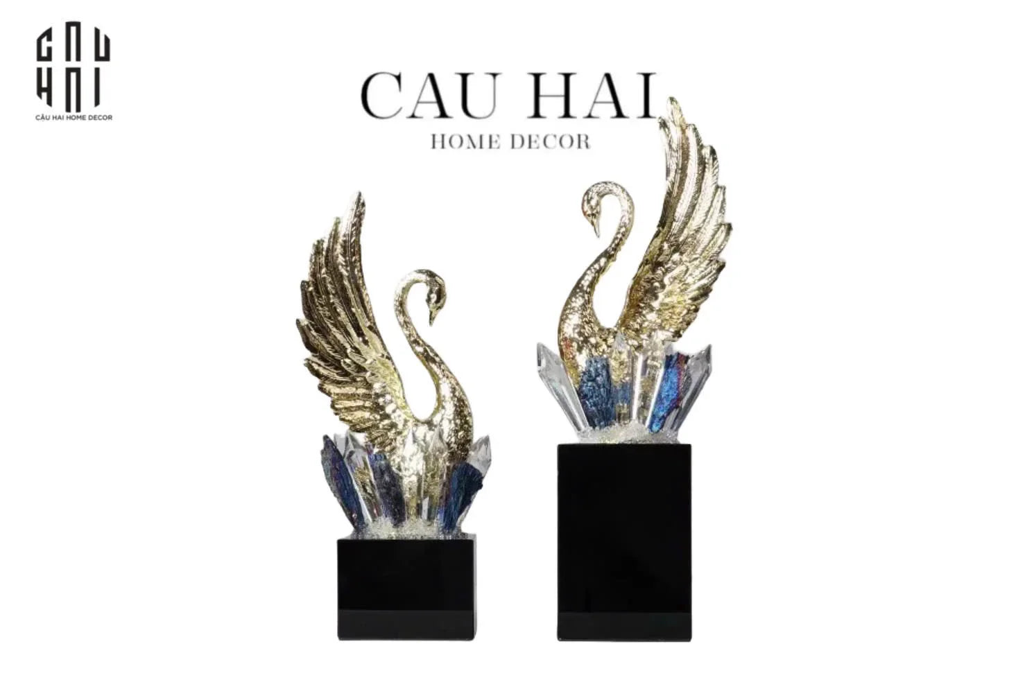 HOME COUTURE - SET TƯỢNG THIÊN NGA PHA LÊ - SWAN D’AMOUR AZURE-CẬU HAI HOME DECOR