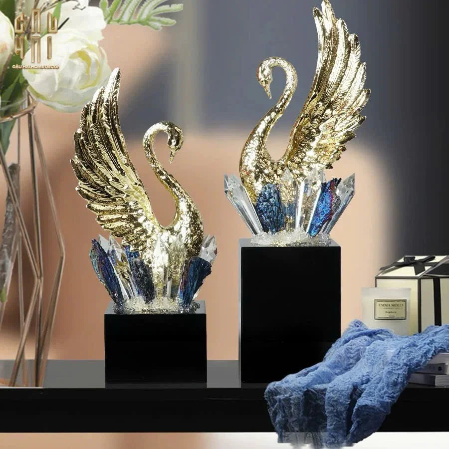 HOME COUTURE - SET TƯỢNG THIÊN NGA PHA LÊ - SWAN D’AMOUR AZURE-CẬU HAI HOME DECOR