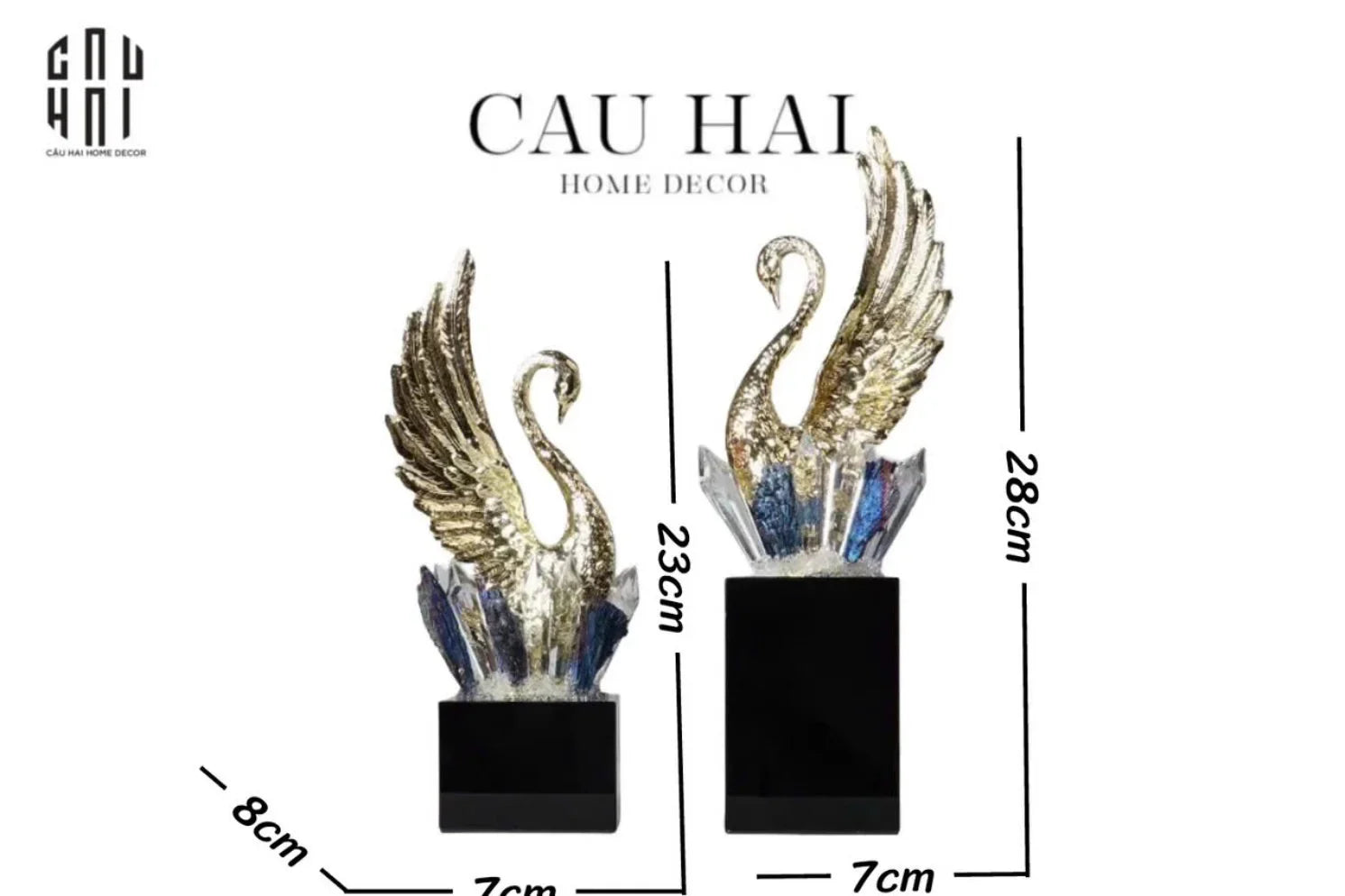HOME COUTURE - SET TƯỢNG THIÊN NGA PHA LÊ - SWAN D’AMOUR AZURE-CẬU HAI HOME DECOR