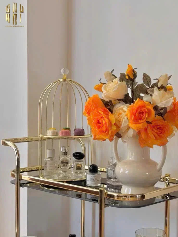 HOME COUTURE - XE ĐẨY QUẦY BAR CAR HEMINGWAY TROLLEY - BLACK MIRROR - CẬU HAI HOME DECOR