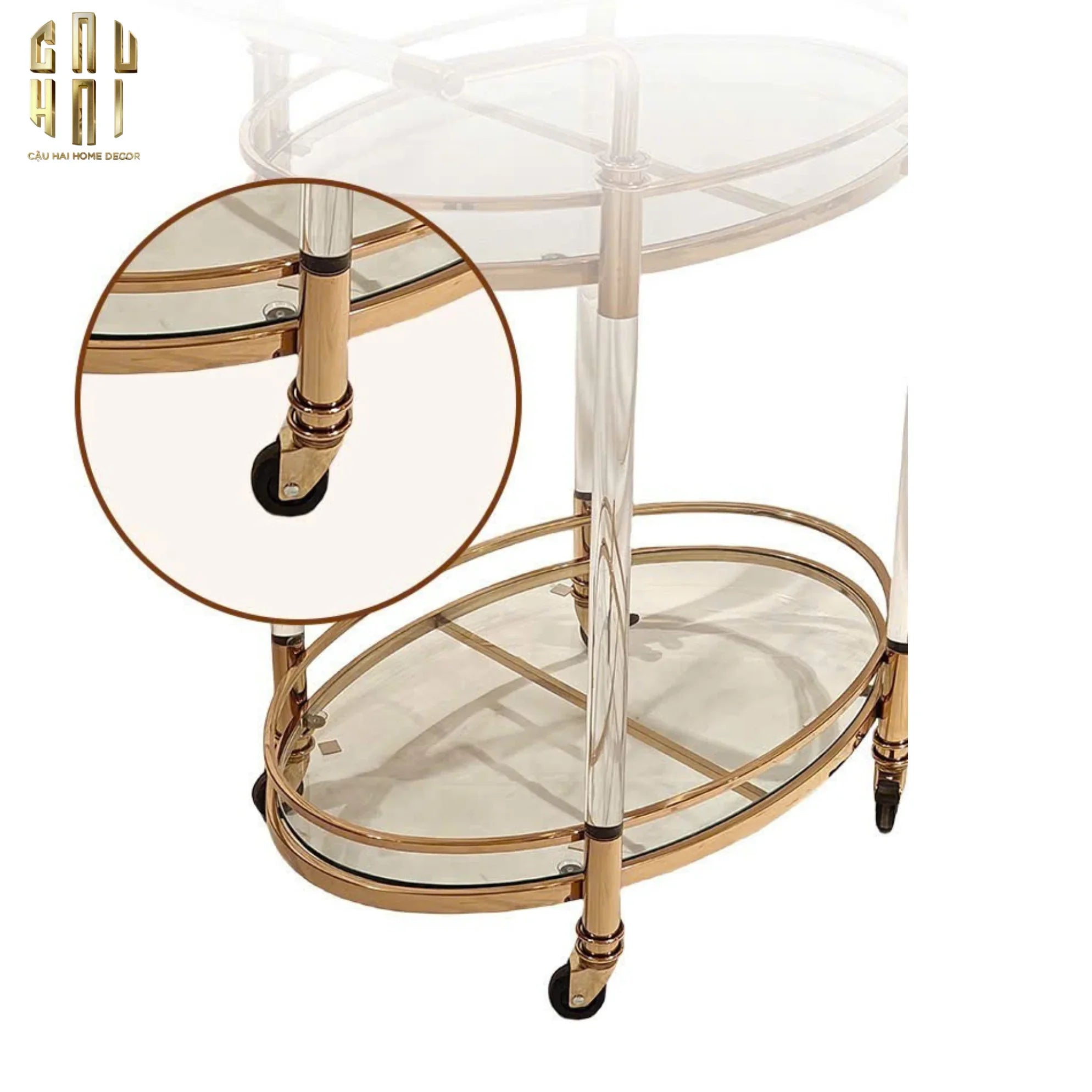 HOME COUTURE - XE QUẦY BAR GOLDEN LUCID TROLLEY - CẬU HAI HOME DECOR