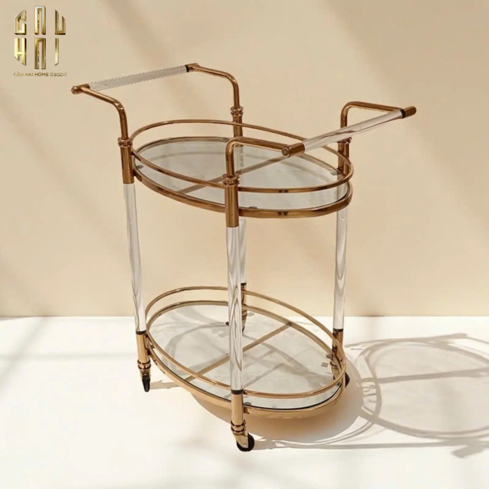 HOME COUTURE - XE QUẦY BAR GOLDEN LUCID TROLLEY - CẬU HAI HOME DECOR