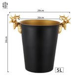 HOME COUTURE - GOLDEN ELK ICE BUCKET BLACK 5L SS25-CẬU HAI HOME DECOR