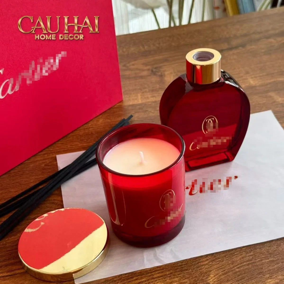 Home Fragrance - Gift Set Nến Thơm & Tinh Dầu Écartier Rouge Rubis Sauvage Duo Édition-CẬU HAI HOME DECOR