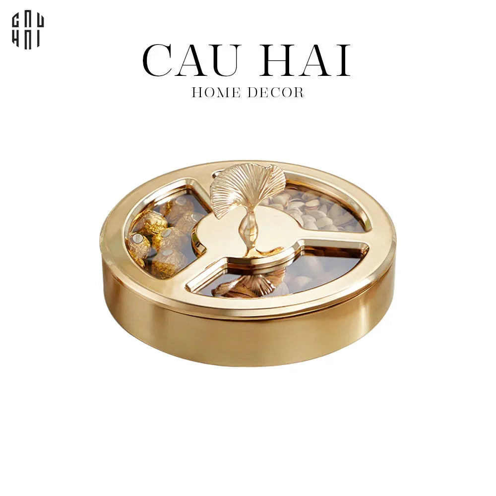 "TẾT" COUTURE - HỘP BÁNH MỨT LÁ NGÂN HẠNH GINKGO LUMIÈRE - CẬU HAI HOME DECOR