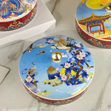 Hộp Bánh Mứt Hy Nguyệt Đình D22-CẬU HAI HOME DECOR