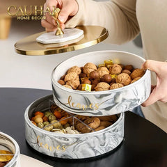 Hộp Bánh Mứt Lá Ngân Hạnh 2 Tầng Millennium Ginkgo D20-CẬU HAI HOME DECOR