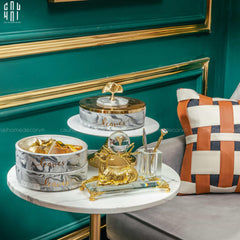 Hộp Bánh Mứt Lá Ngân Hạnh 2 Tầng Millennium Ginkgo D20-CẬU HAI HOME DECOR