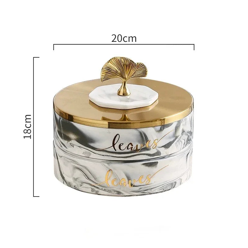 Hộp Bánh Mứt Lá Ngân Hạnh 2 Tầng Millennium Ginkgo D20-CẬU HAI HOME DECOR