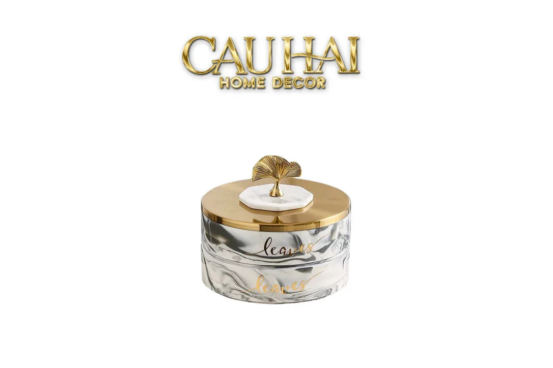 Hộp Bánh Mứt Lá Ngân Hạnh 2 Tầng Millennium Ginkgo D20-CẬU HAI HOME DECOR