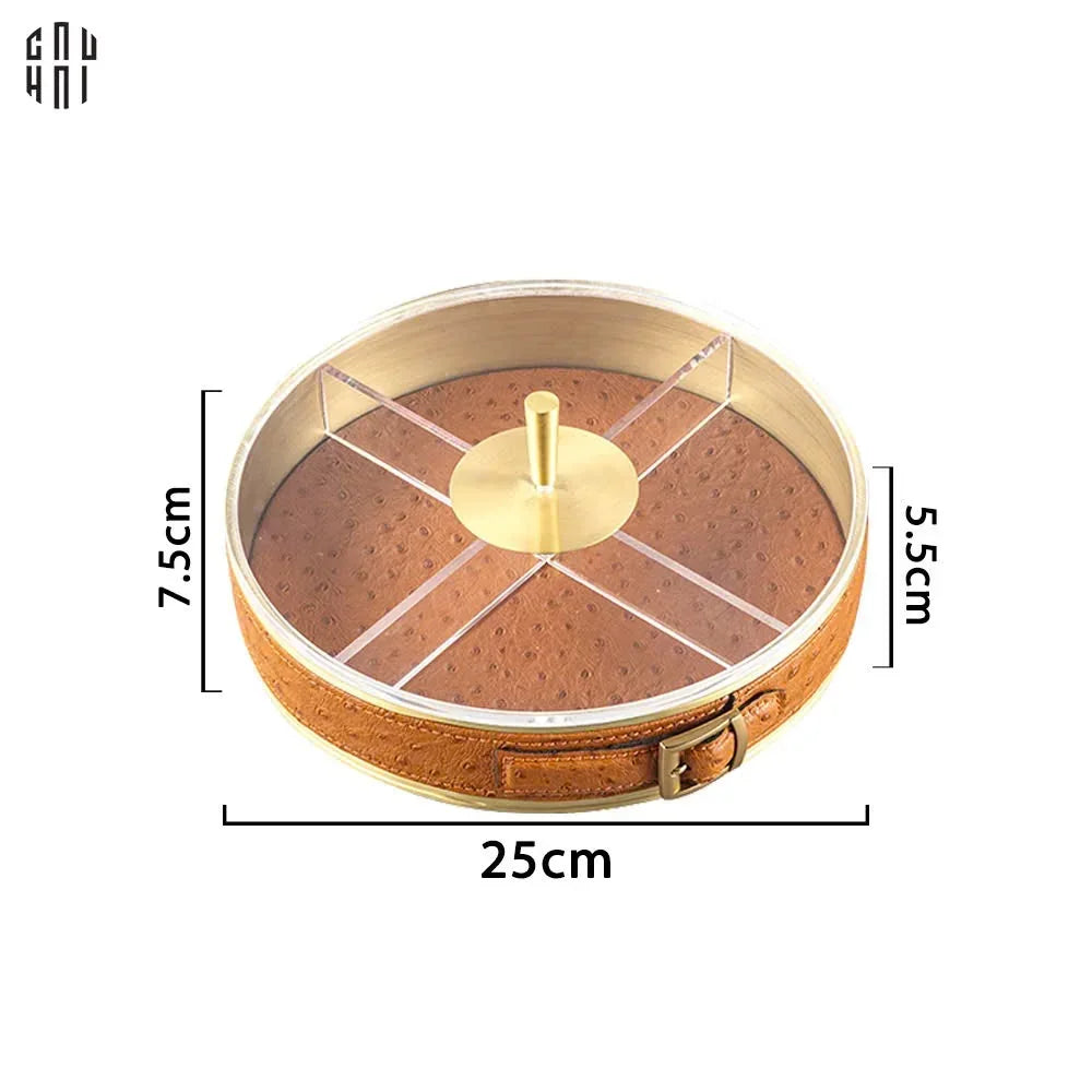 Hộp Bánh Mứt Lux Leather Brasson Orange Belt-CẬU HAI HOME DECOR