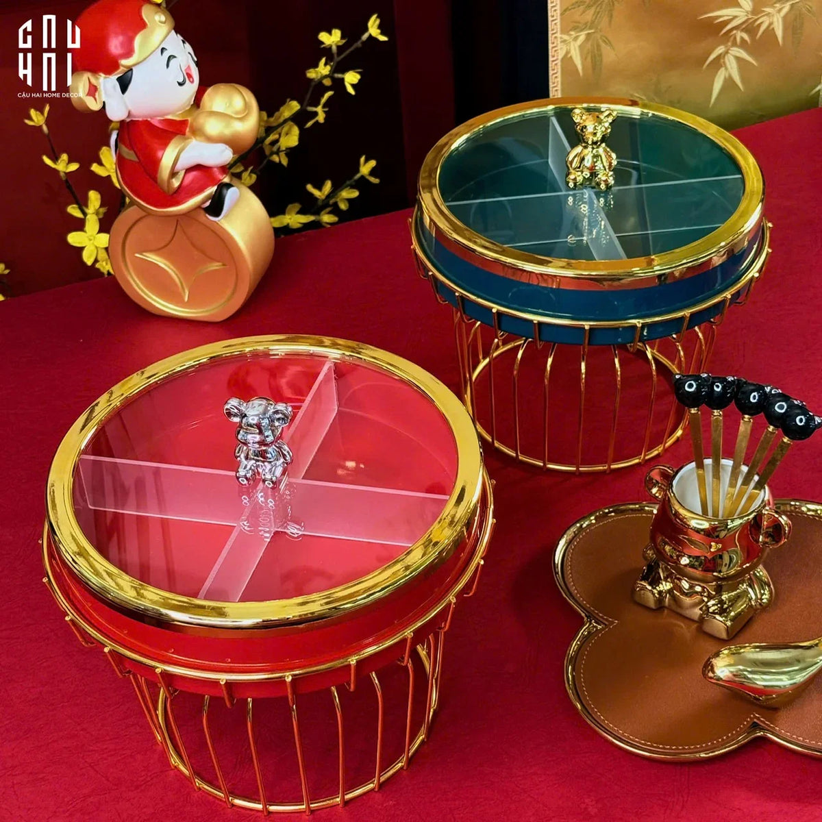 Hộp Bánh Mứt Sứ Tráng Men Alley Améthyste-Lọ kẹo Canister Bonbonnière-Đối tác tại Trung Quốc theo từng đơn đặt hàng-CẬU HAI HOME DECOR
