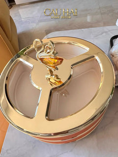 Hộp Bánh Mứt Thiên Nga Jewelry Swan Solitaire Vermilion Patina 26x17-CẬU HAI HOME DECOR