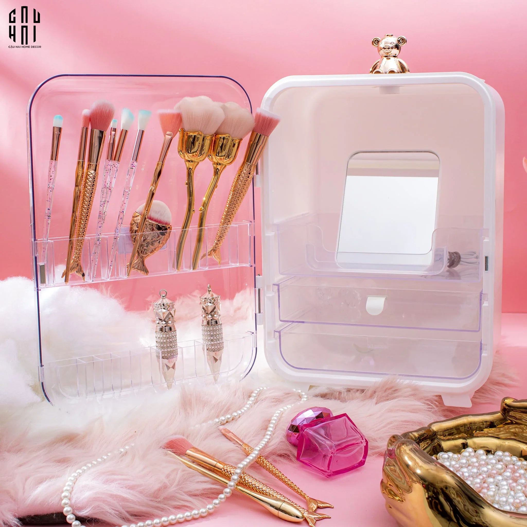 HỘP ĐỰNG MỸ PHẨM VANITY BOX - CẬU HAI HOME DECOR