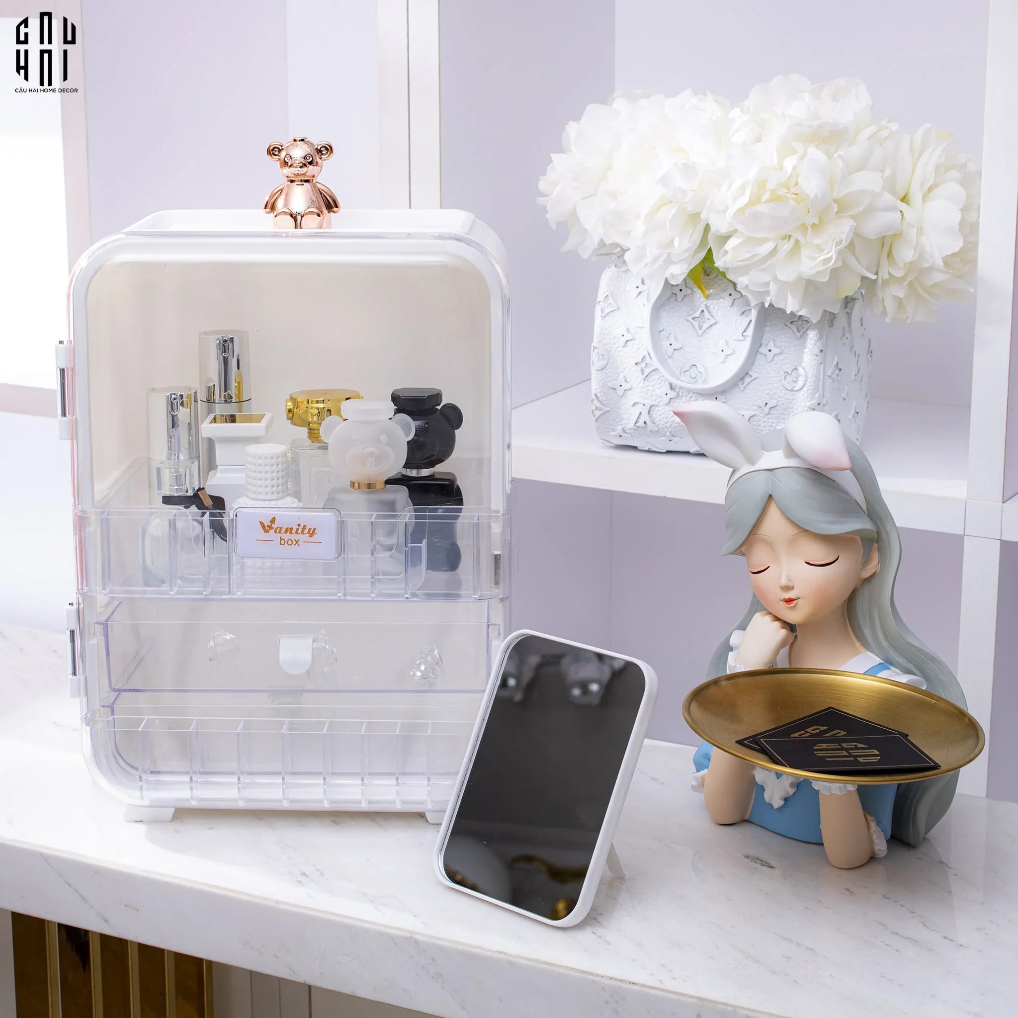 HỘP ĐỰNG MỸ PHẨM VANITY BOX - CẬU HAI HOME DECOR