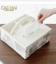 Hộp Khăn Giấy 3 Ngăn Handy Opaline Flora Tonkin-CẬU HAI HOME DECOR