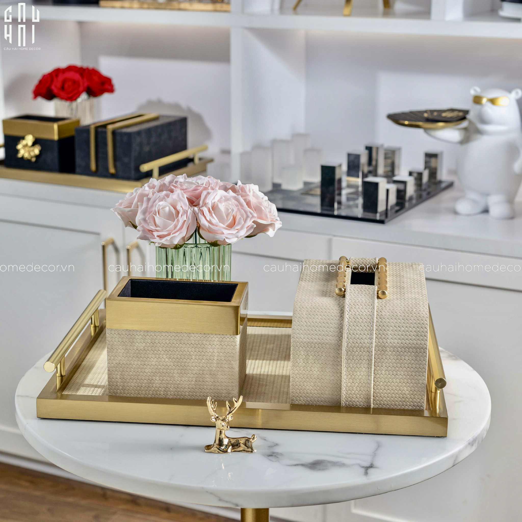 Home Couture - Hộp Khăn Giấy Bamboo - Savoir / Ivory-CẬU HAI HOME DECOR