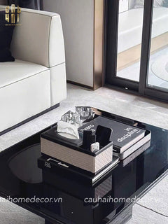 Hộp Khăn Giấy Da Black Mystic-CẬU HAI HOME DECOR