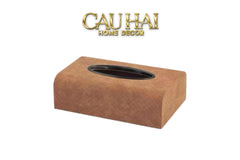 Hộp Khăn Giấy Da Đan Intrecciato Woven Leather Ebène Brown 13x24-CẬU HAI HOME DECOR