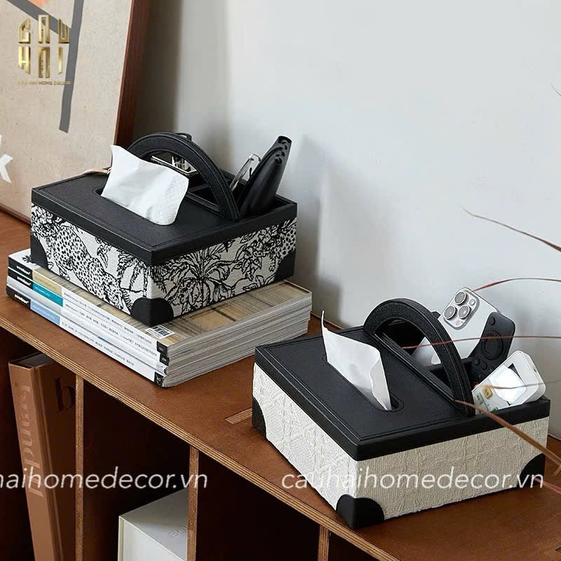 Hộp Khăn Giấy Da Handy Jungle Toile D.O - CẬU HAI HOME DECOR