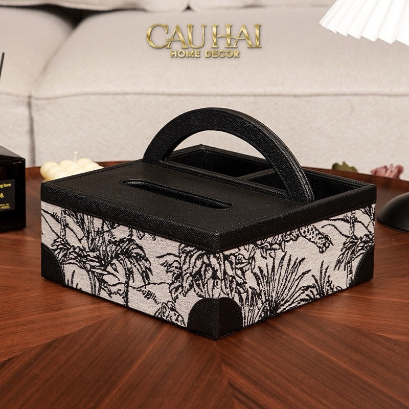 Hộp Khăn Giấy Da Handy Jungle Toile D.O - CẬU HAI HOME DECOR