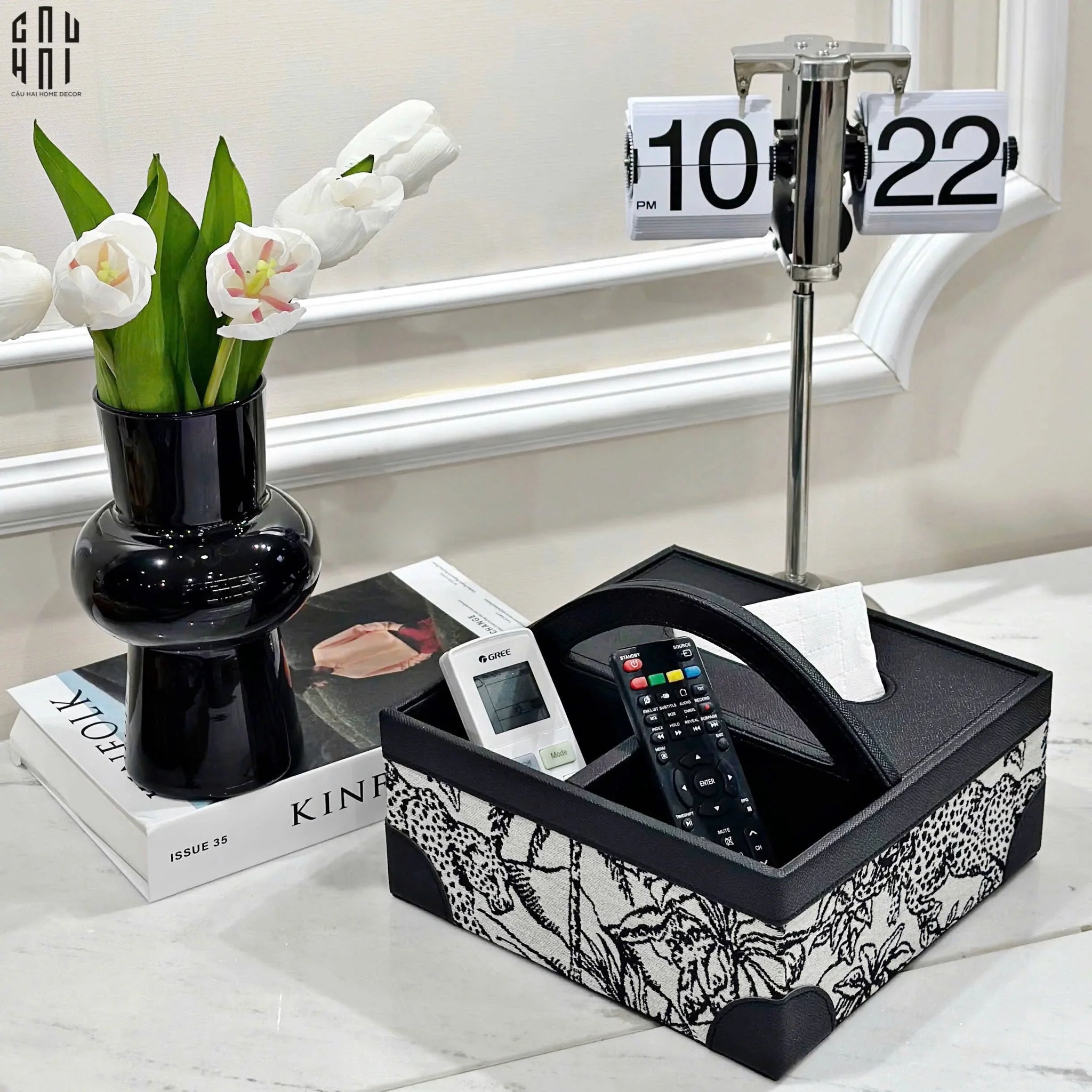 Hộp Khăn Giấy Da Handy Jungle Toile D.O - CẬU HAI HOME DECOR