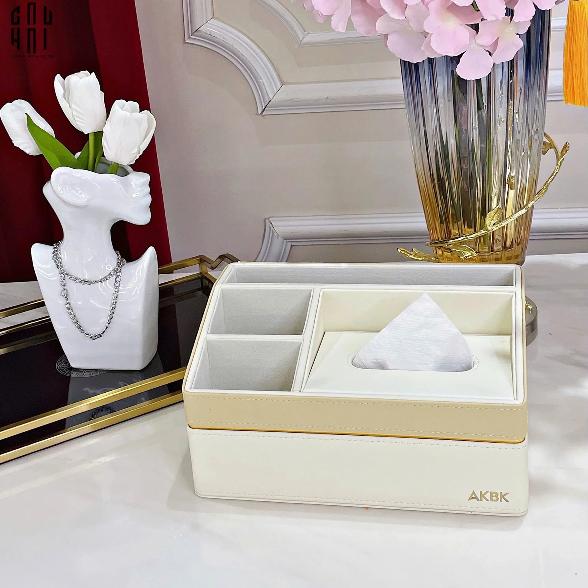 Hộp Khăn Giấy Da Leather Lucas Tissue Box - CẬU HAI HOME DECOR