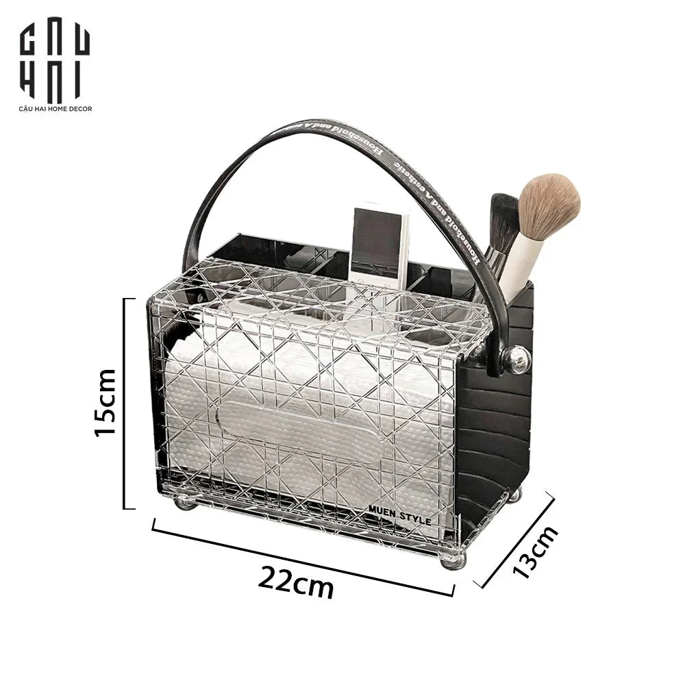 Hộp Khăn Giấy Đa Năng Acrylic - Miley - CẬU HAI HOME DECOR