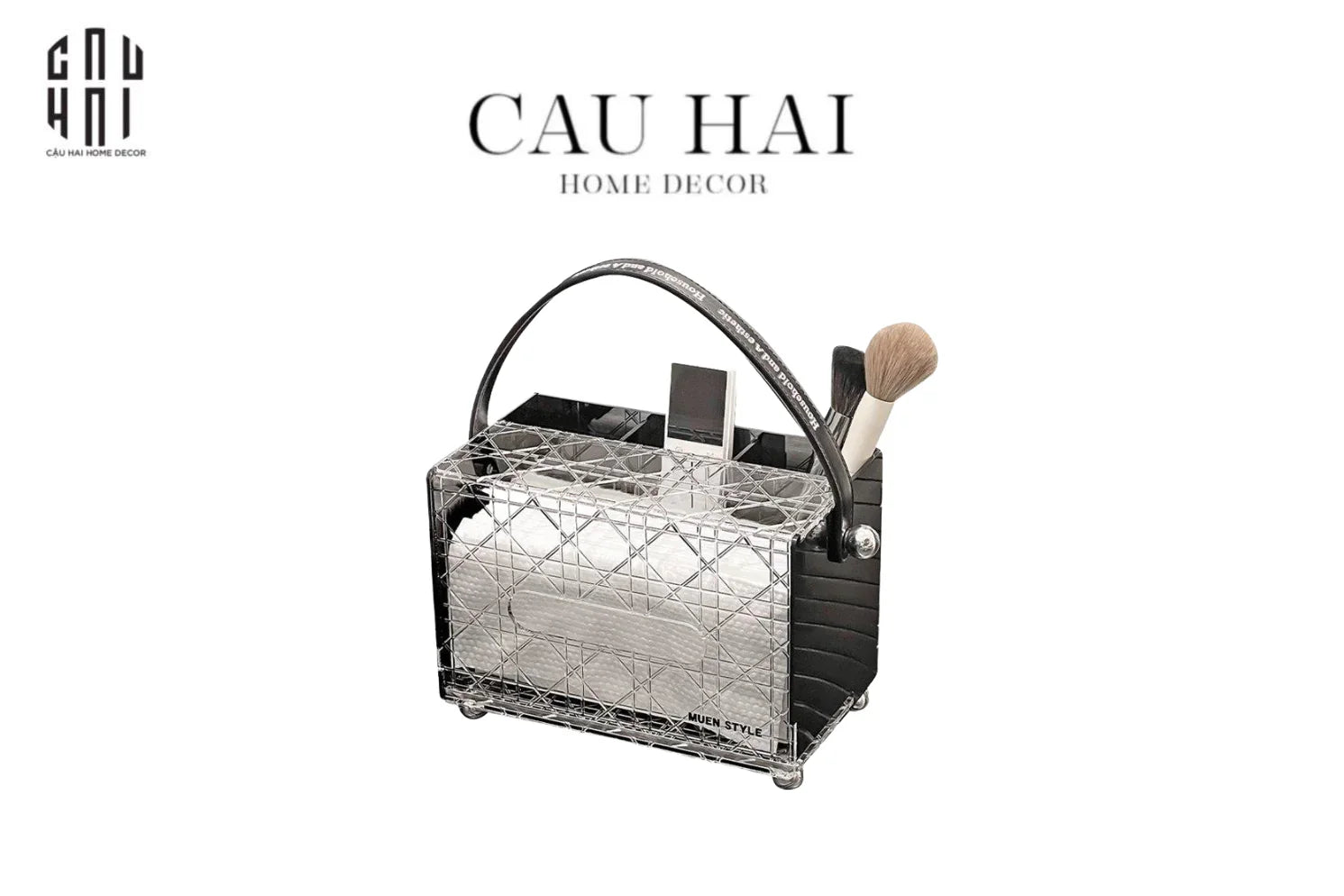 Hộp Khăn Giấy Đa Năng Acrylic - Miley - CẬU HAI HOME DECOR