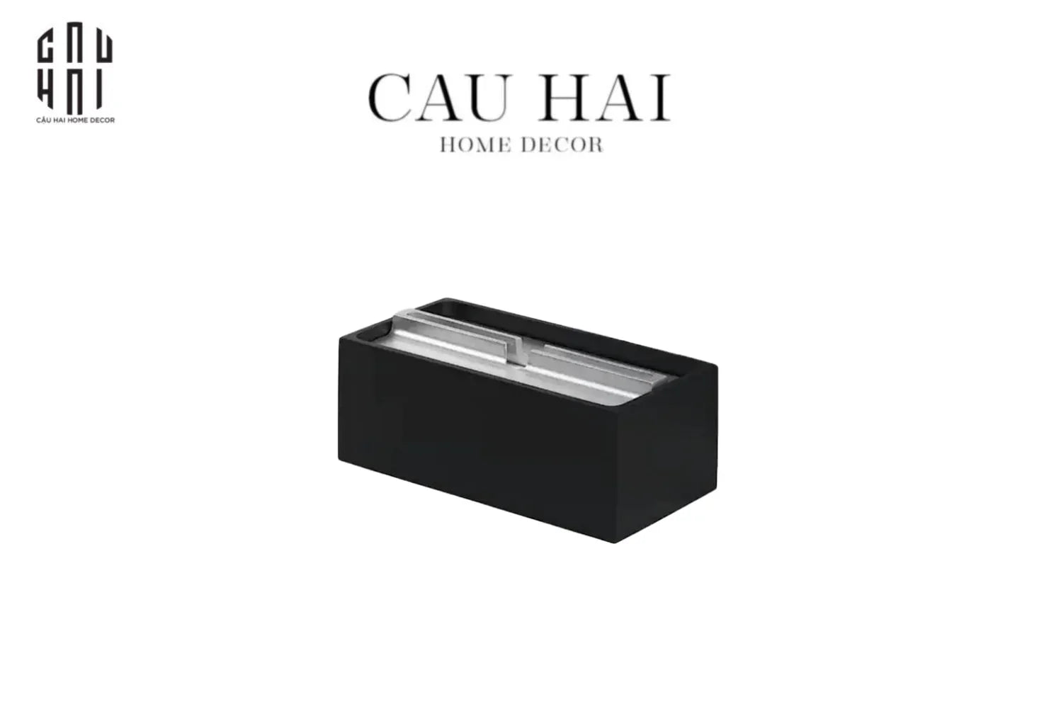 Hộp Khăn Giấy Elysium Titan Chrome Obsidian Case. Up - CẬU HAI HOME DECOR