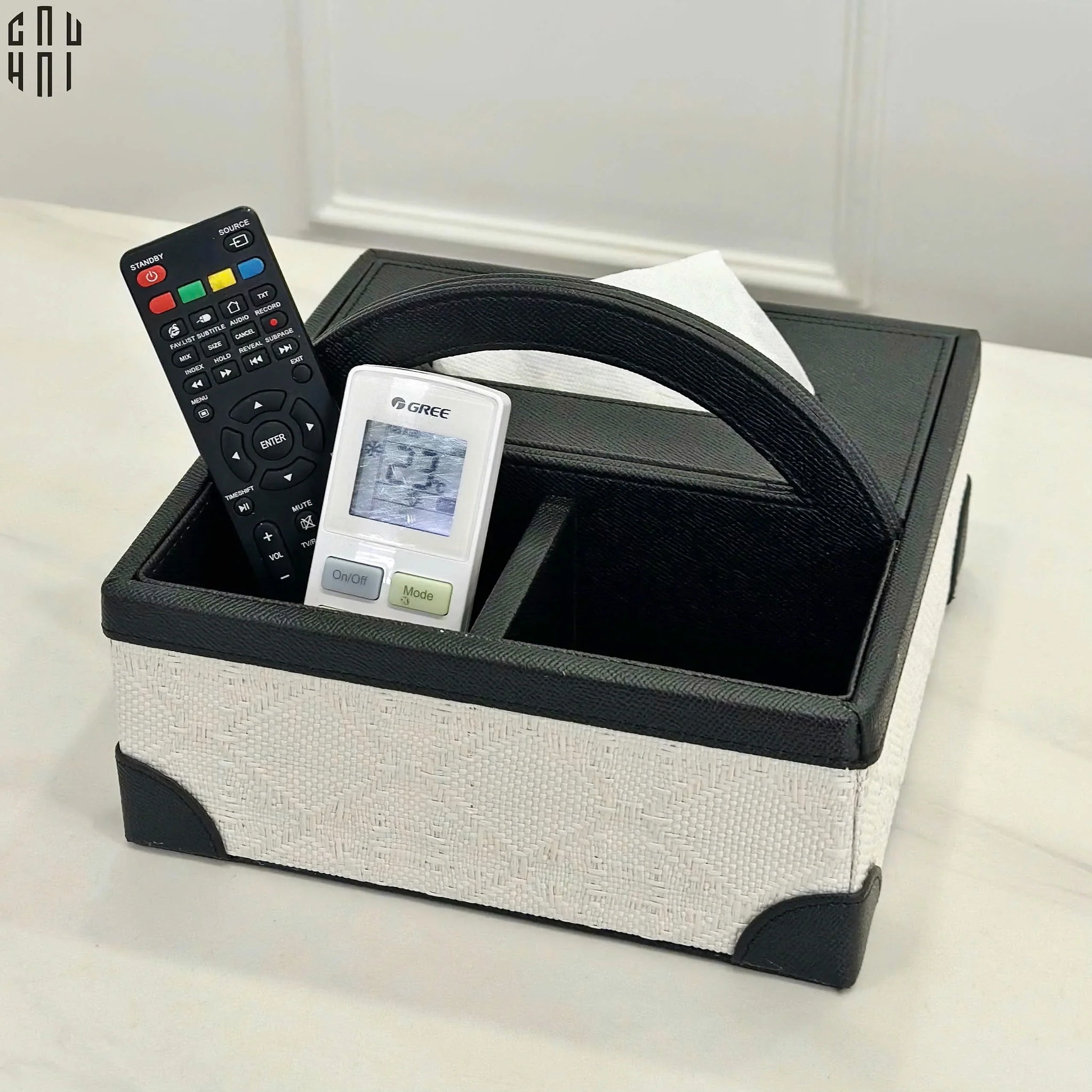 Hộp Khăn Giấy Lux Leather Noire Mystique - CẬU HAI HOME DECOR