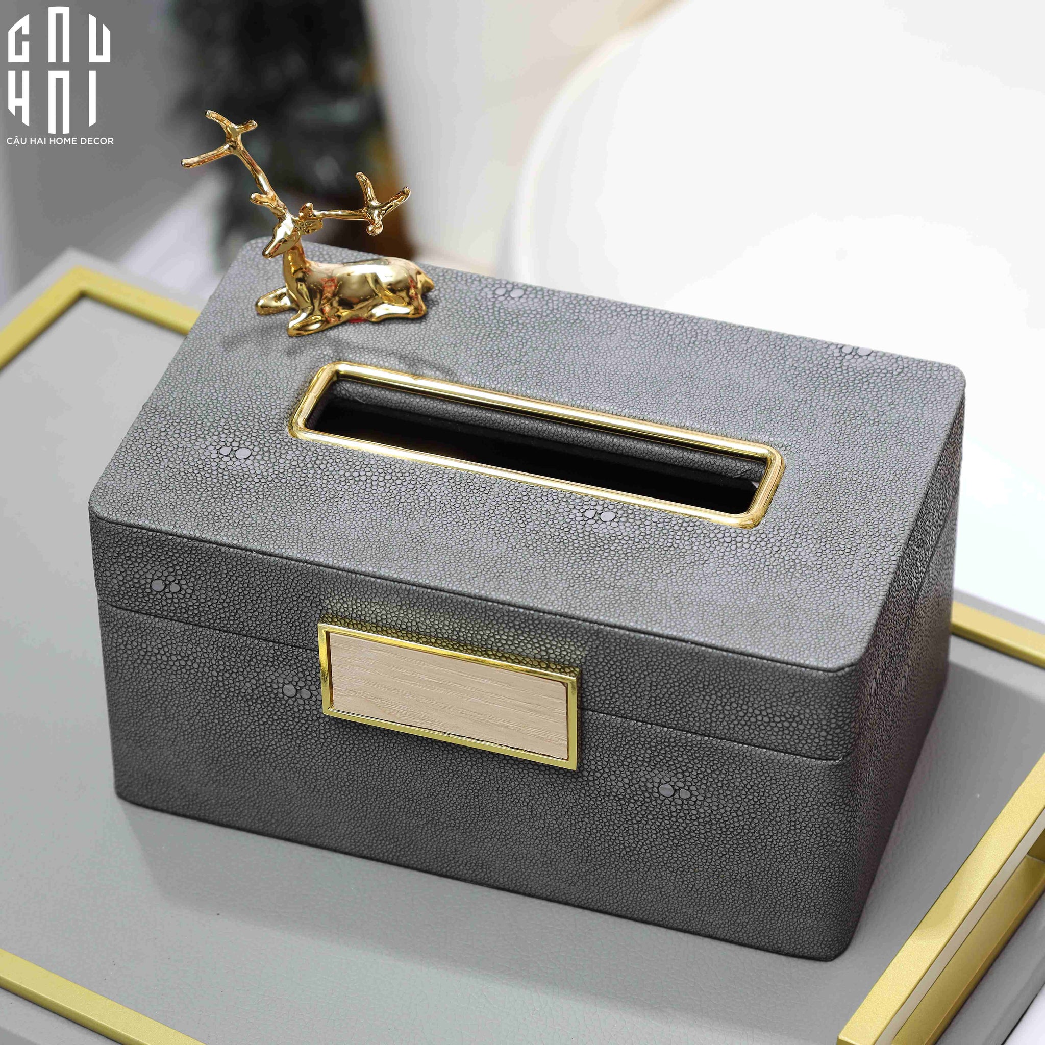 Hộp Khăn Giấy Lux Leather Villain - CẬU HAI HOME DECOR