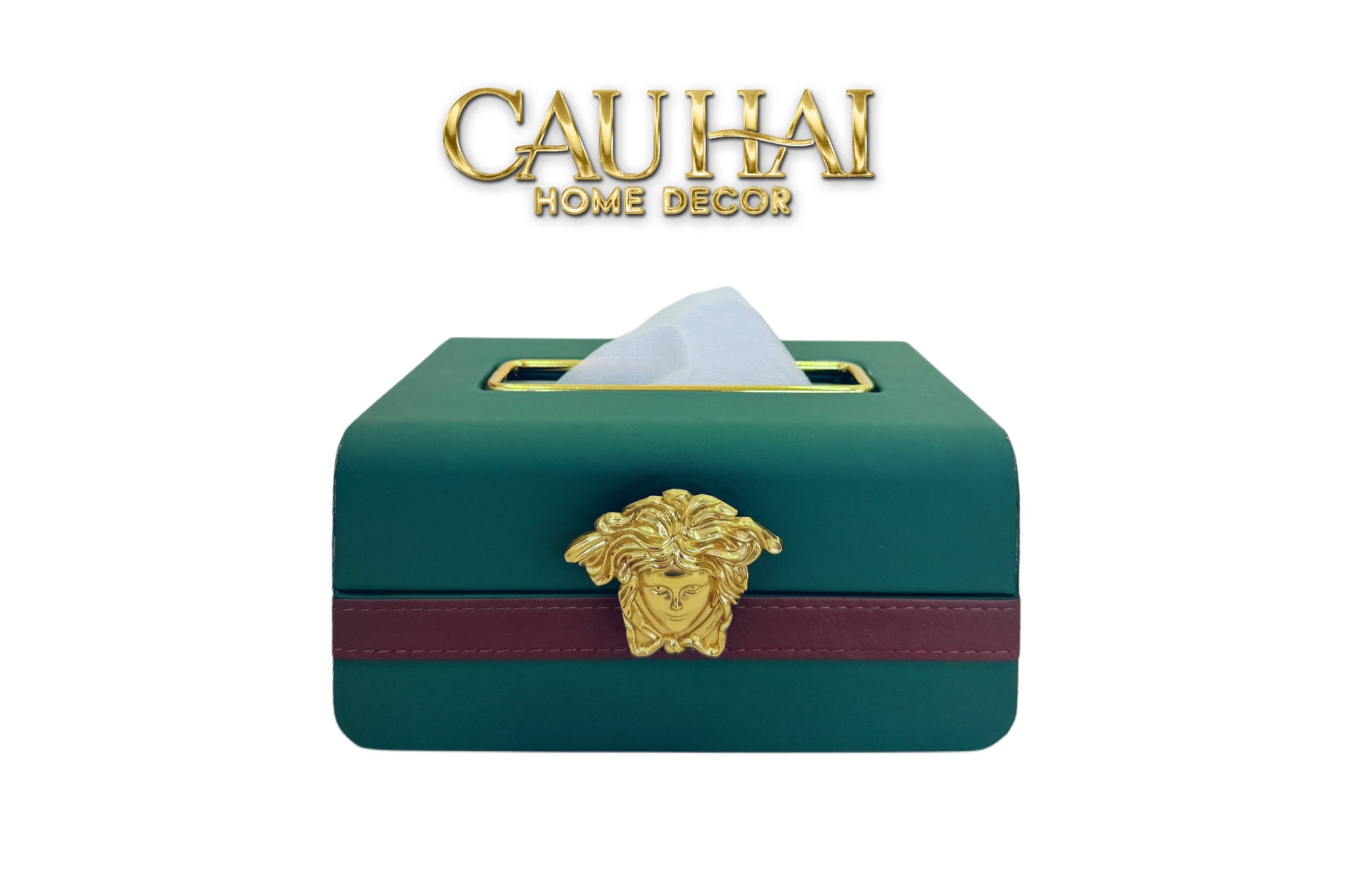 Hộp Khăn Giấy Lux Veridant Leather - Medusa Spéciale Édition - CẬU HAI HOME DECOR
