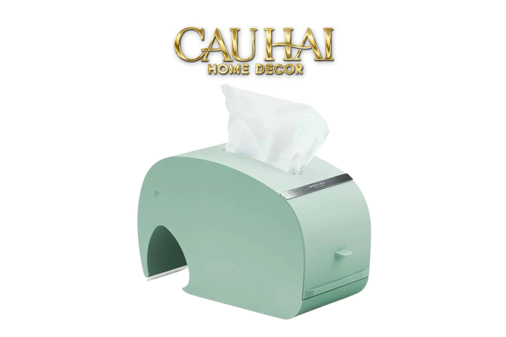 Hộp Khăn Giấy Voi Turquoise Éléphant Arc Tissue Box-CẬU HAI HOME DECOR