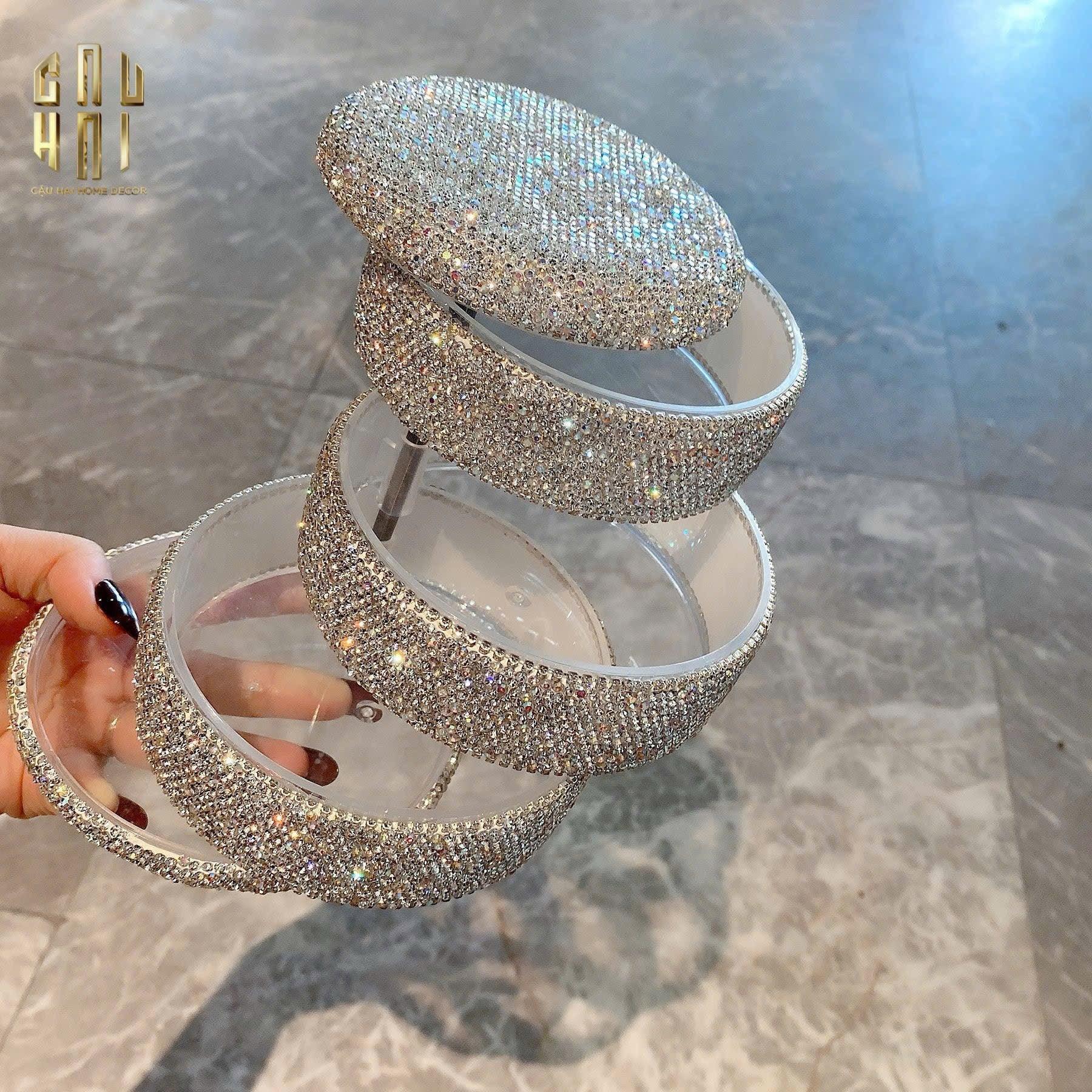 HỘP LƯU TRỮ 4 TẦNG CAROUSEL DIAMOND BLING BLING - CẬU HAI HOME DECOR