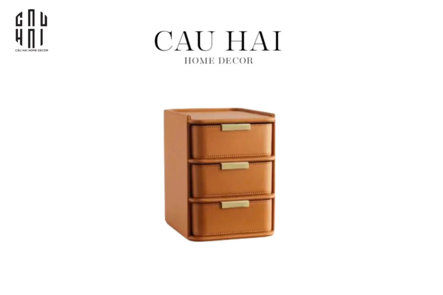 Hộp Lưu Trữ Da Pu Alexander 3 Tầng-CẬU HAI HOME DECOR