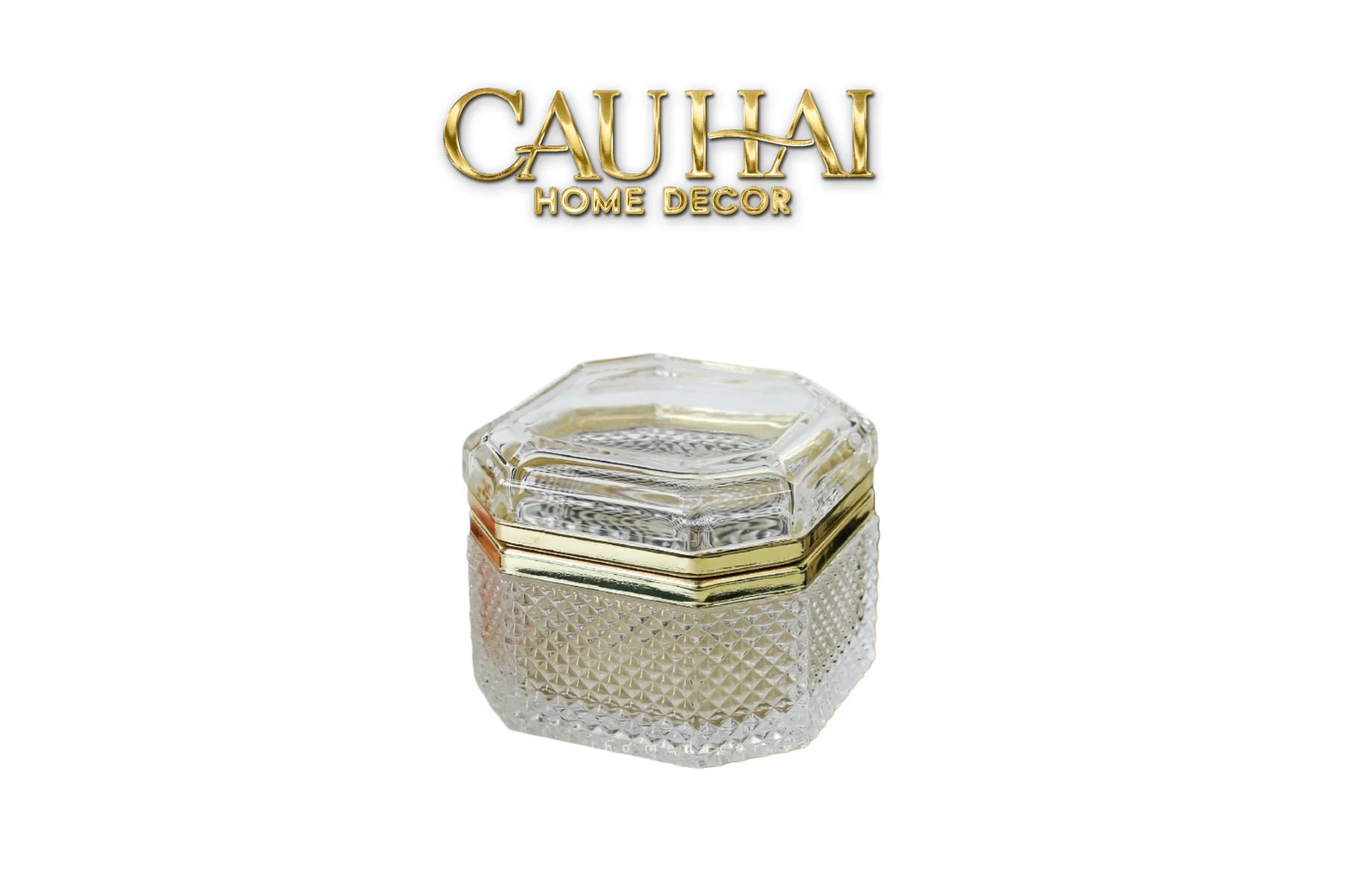 Hộp Pha Lê Cannage D'Or Éclat Diamant Facetté-CẬU HAI HOME DECOR