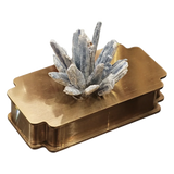 Hộp Tăm Bông Inox Đính Thạch Anh Cristal Minéral D'Or Toothpick Holder 6x12-Lọ Tăm bông - Bathroom Vanity-CẬU HAI HOME DECOR-CẬU HAI HOME DECOR