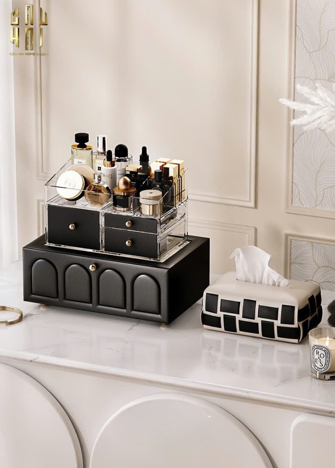 HỘP TRANG SỨC DA ELEGANCE FAUBOURG FW25 - CẬU HAI HOME DECOR