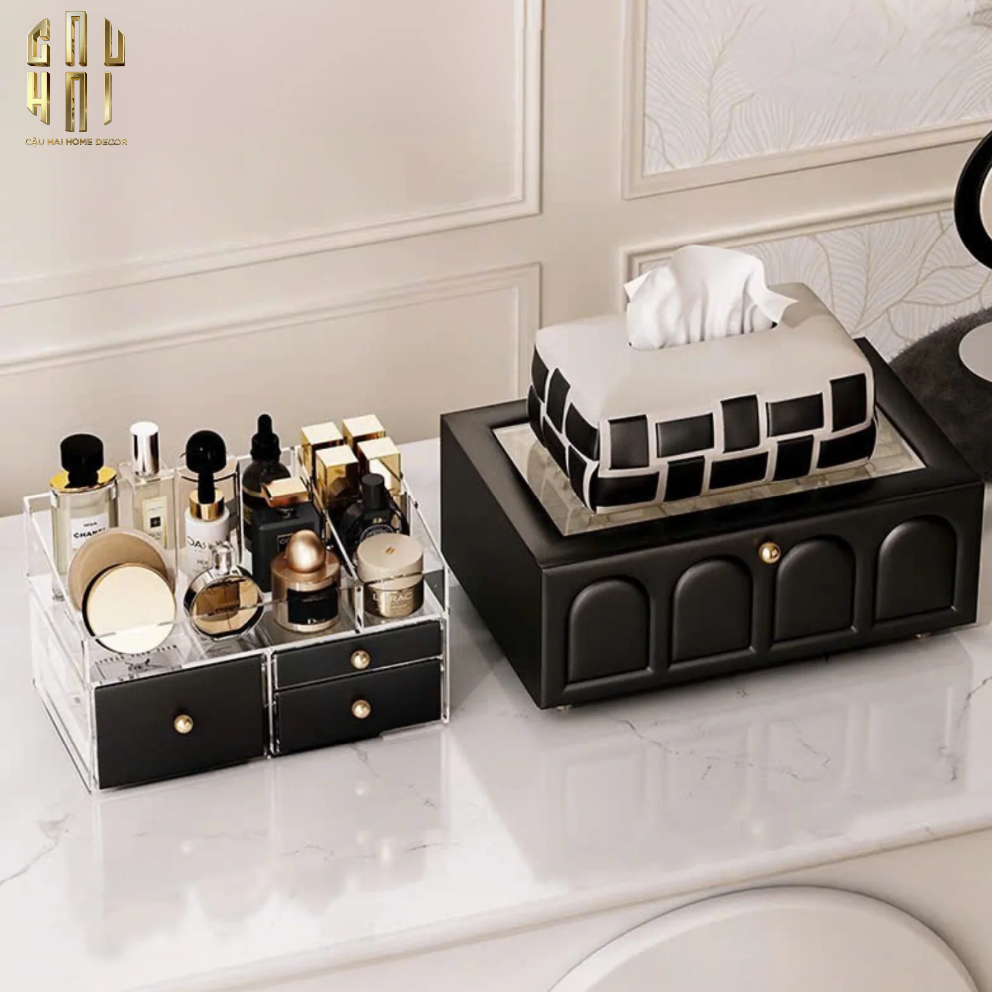 HỘP TRANG SỨC DA ELEGANCE FAUBOURG FW25 - CẬU HAI HOME DECOR