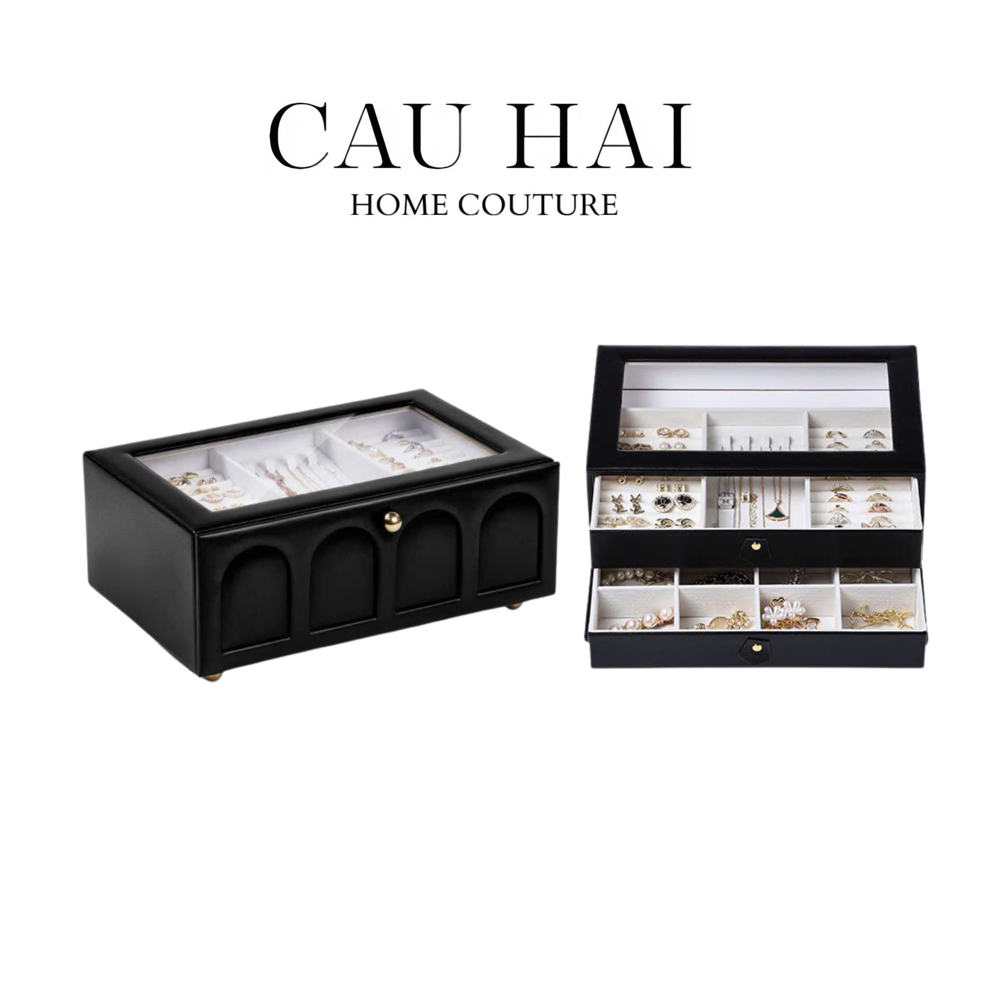 HỘP TRANG SỨC DA ELEGANCE FAUBOURG FW25 - CẬU HAI HOME DECOR
