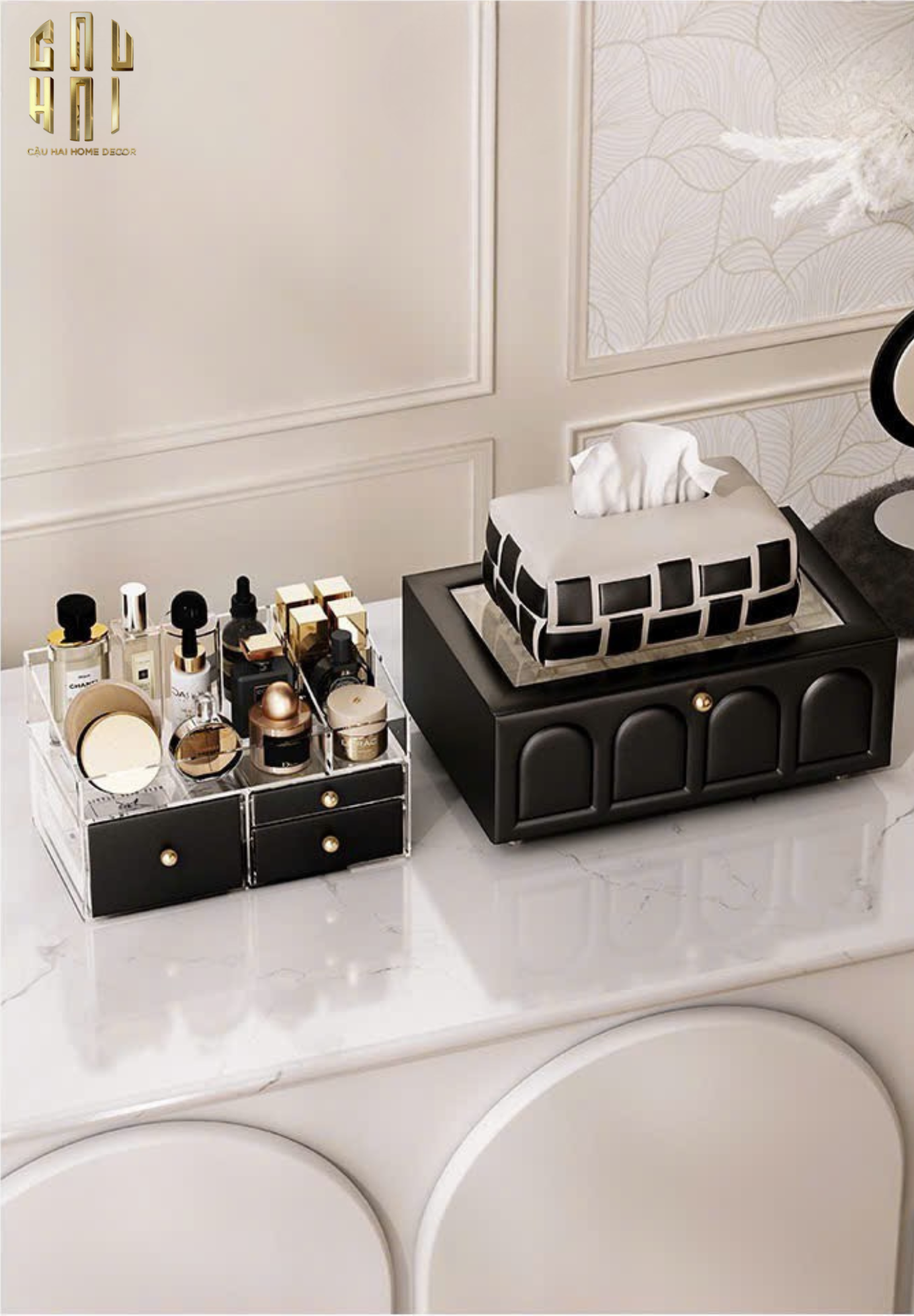 HỘP TRANG SỨC DA ELEGANCE FAUBOURG FW25 - CẬU HAI HOME DECOR