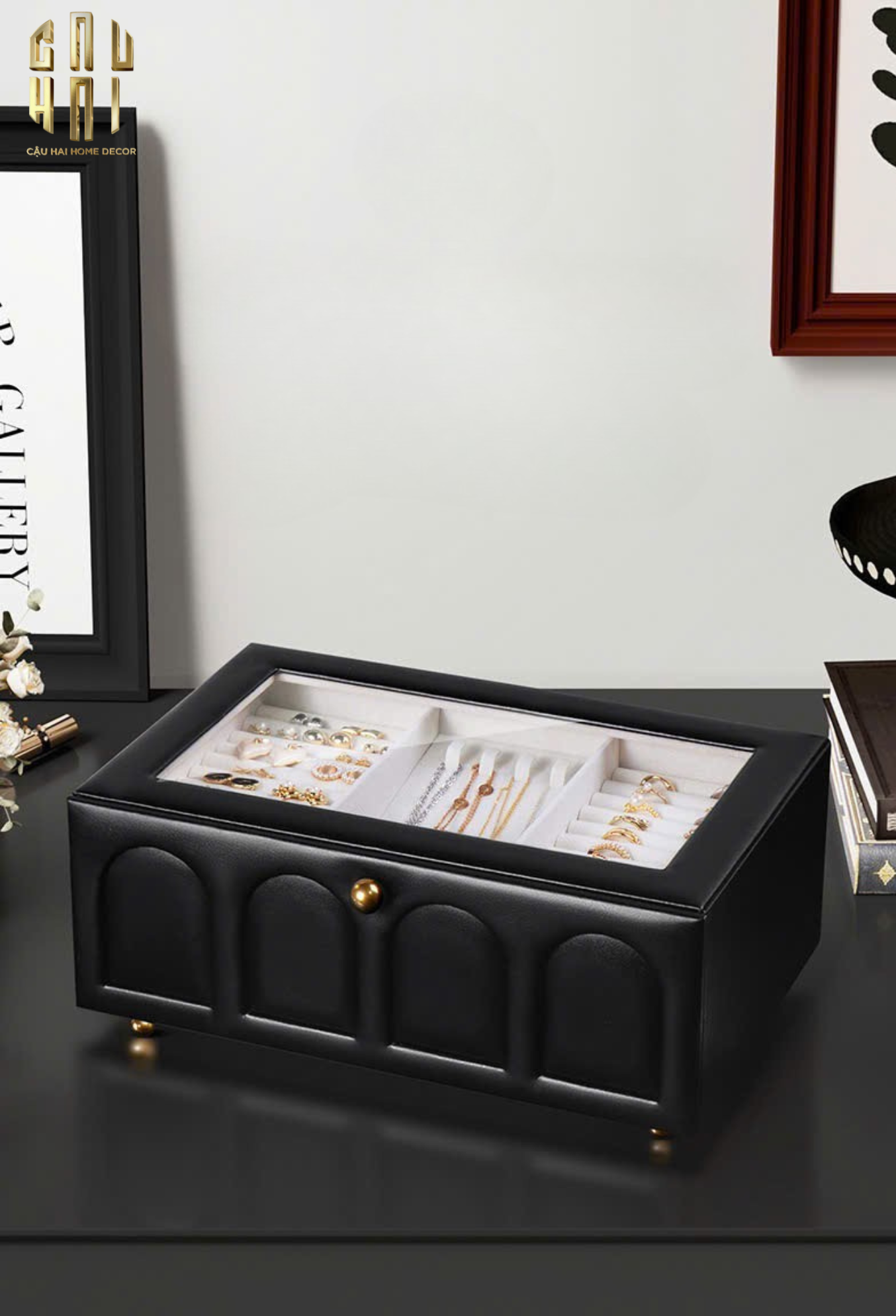 HỘP TRANG SỨC DA ELEGANCE FAUBOURG FW25 - CẬU HAI HOME DECOR