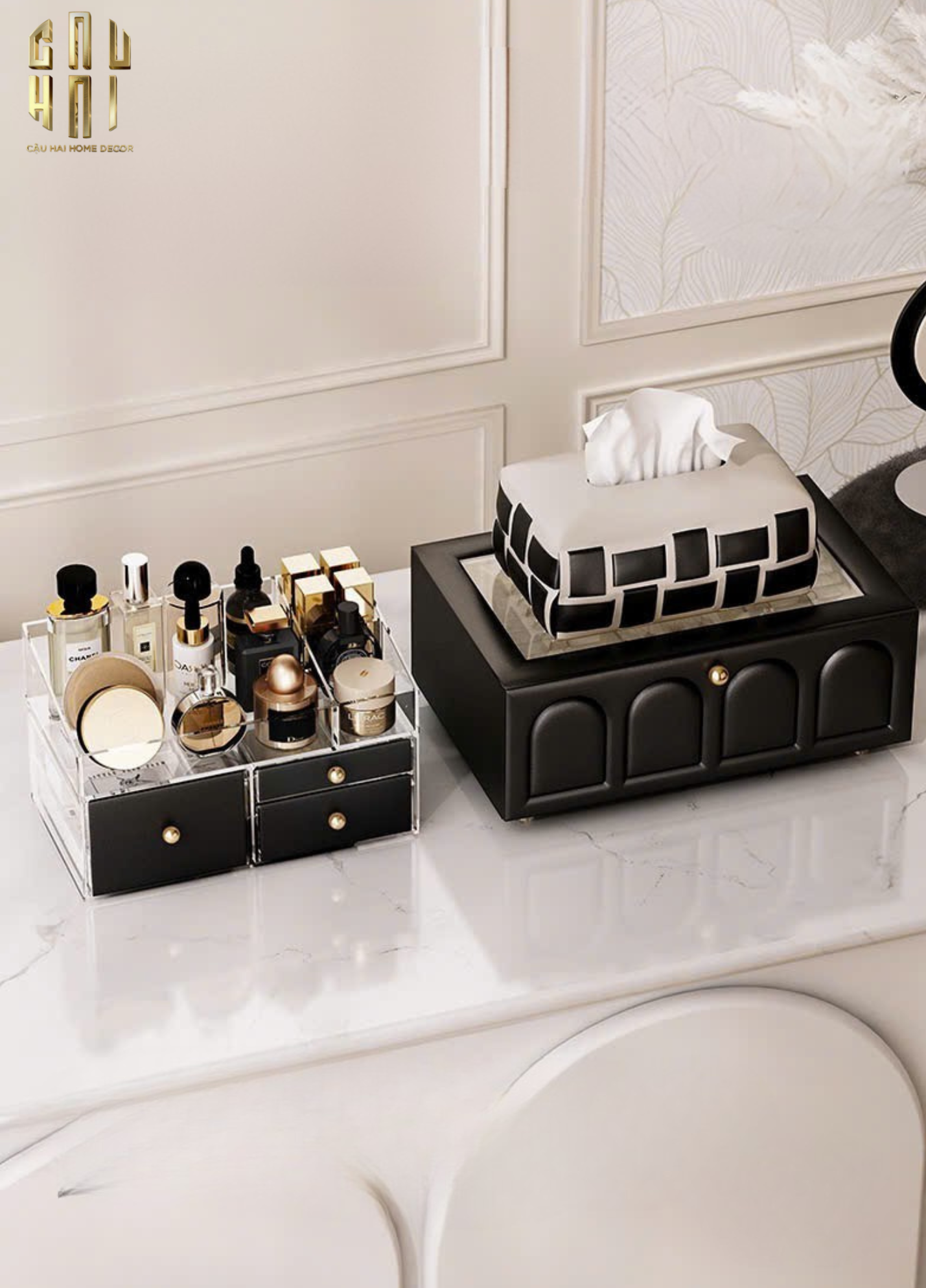 HỘP TRANG SỨC DA ELEGANCE FAUBOURG FW25 - CẬU HAI HOME DECOR